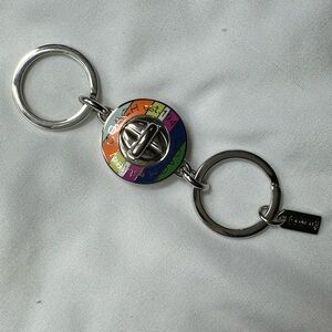 Authentic Coach Legacy Stripe
Round Valet Key Chain/Keyfob
#92529 NWOT | RARE